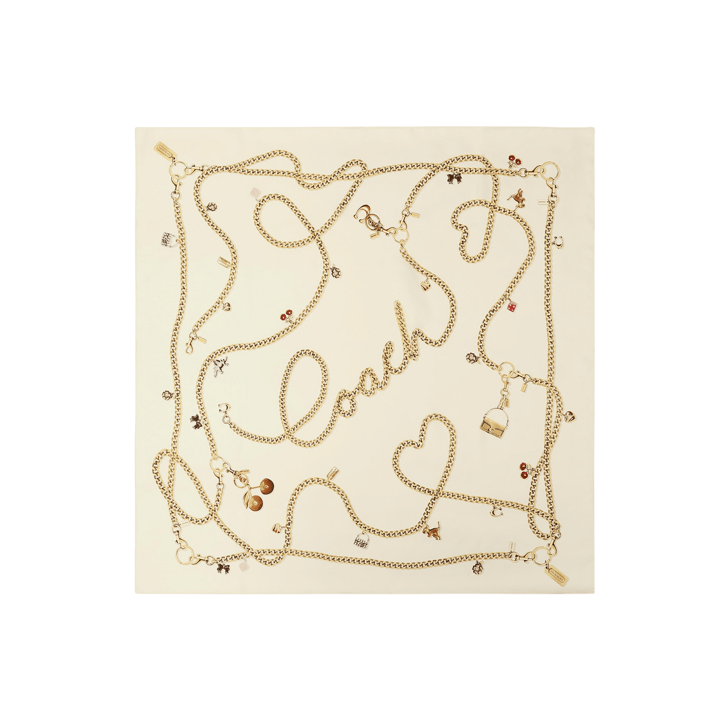 29CEH35-Charms Printed Silk Square-Chalk