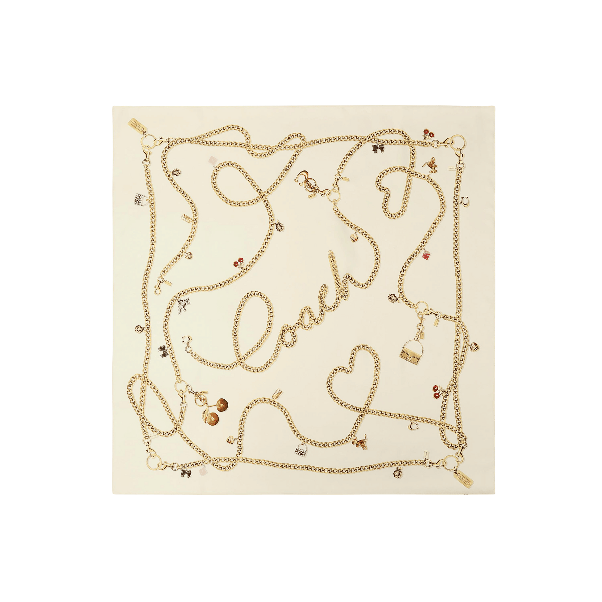 29CEH35-Charms Printed Silk Square-Chalk