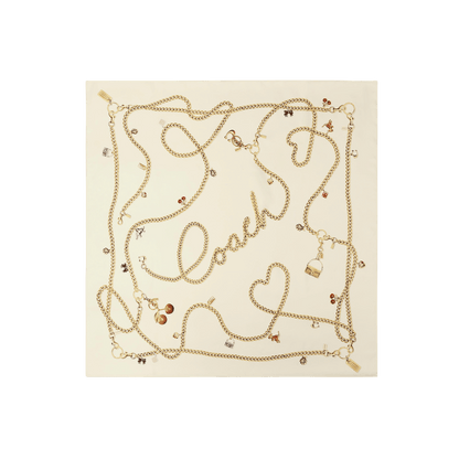29CEH35-Charms Printed Silk Square-Chalk