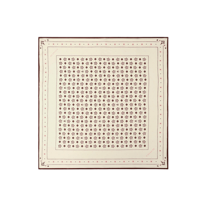 29CEH36-Western Floral Printed Silk Square-Chalk