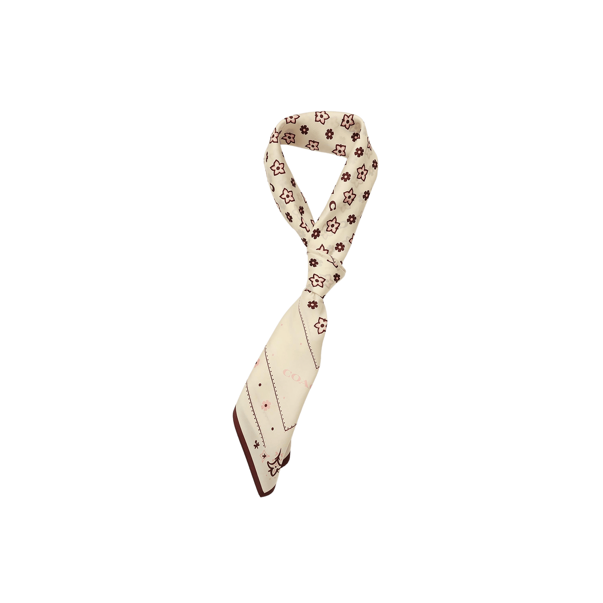 29CEH36-Western Floral Printed Silk Square-Chalk