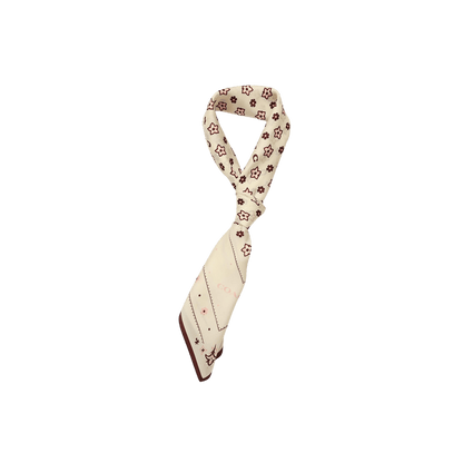 29CEH36-Western Floral Printed Silk Square-Chalk
