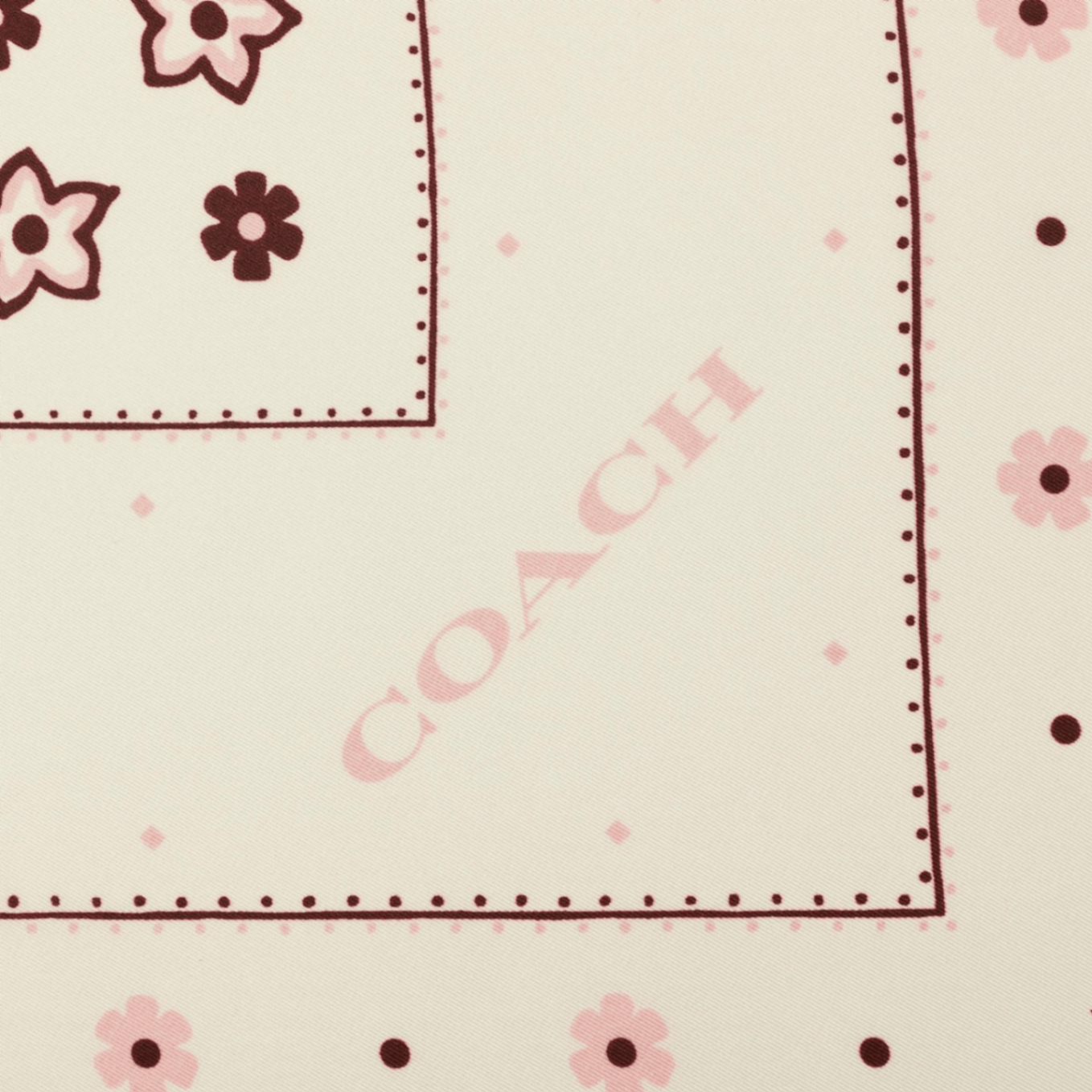 29CEH36-Western Floral Printed Silk Square-Chalk