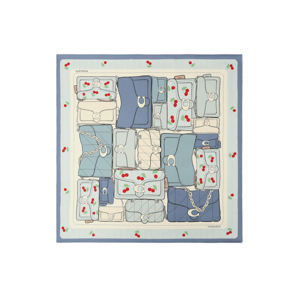 Tabby Cherry Printed Silk Square