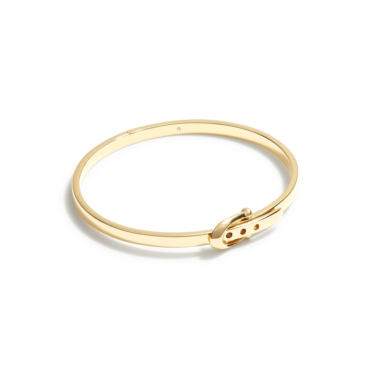 341898GLD-C Buckle Hinged Bangle Bracelet-Shiny Gold
