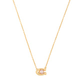 341916GLD-Pearl Signature C Pendant Necklace-Pink Pearl/Gold