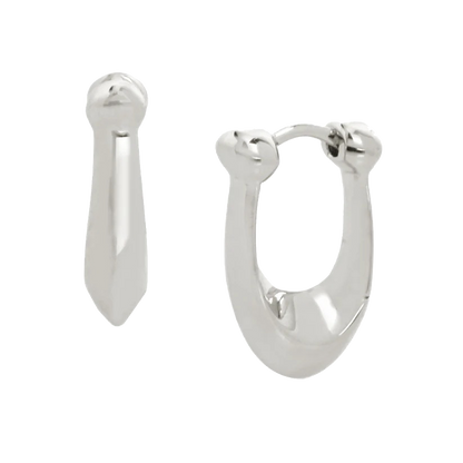 Signature C Huggie Earrings-351447RHO-Rhodium