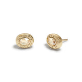 37335729GLD-Signature Logo Stone Stud Earrings-Golden Shadow/Gold