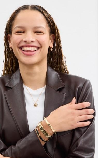 Signature C Hinged Bangle Bracelet