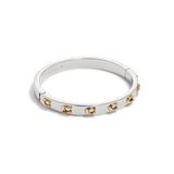 37335948TWO-Signature C Hinged Bangle Bracelet-Twotone- Gld/Rhod