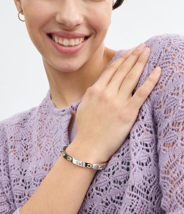 Signature C Hinged Bangle Bracelet