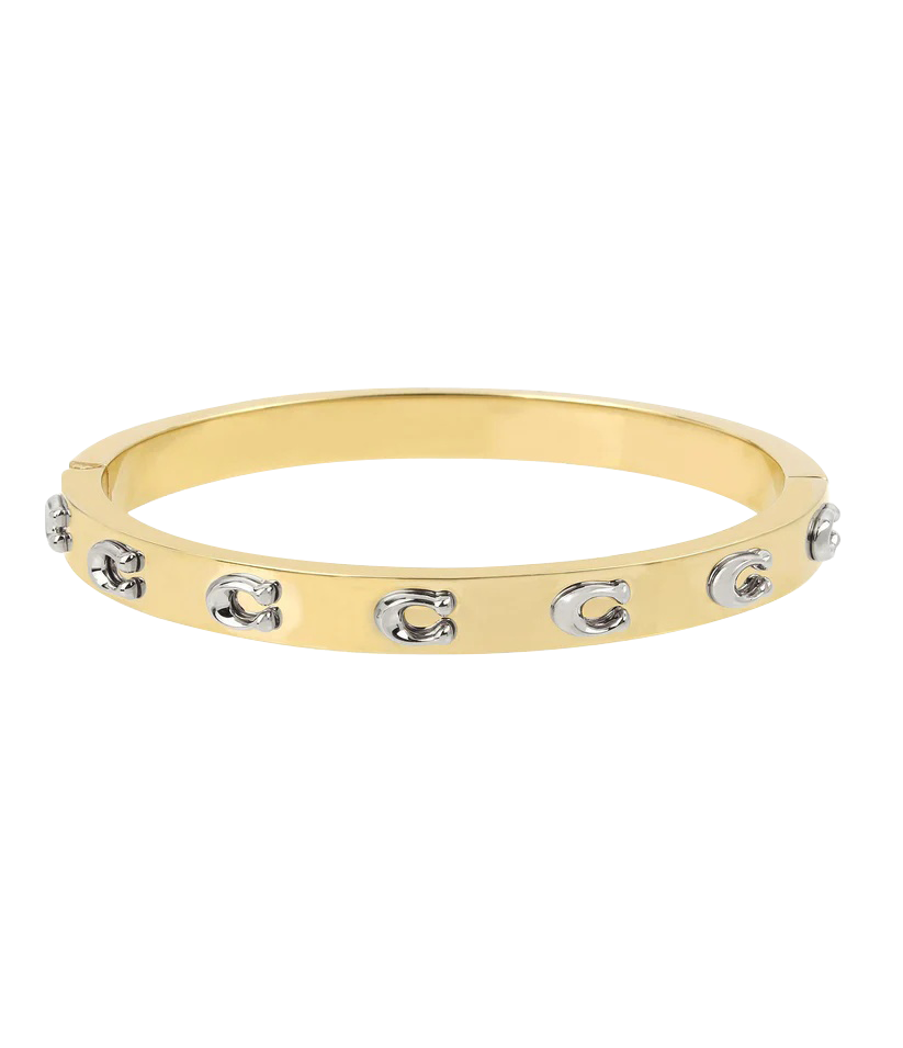 37335948TWO-Signature C Hinged Bangle Bracelet-TWOTONE