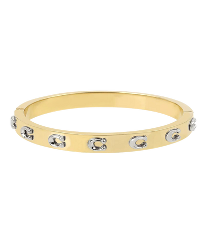 37335948TWO-Signature C Hinged Bangle Bracelet-TWOTONE