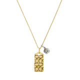 37341900GLD-Signature Quilted Pendant Necklace-Golden Shadow/Gold