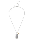 37341900RHO-Signature Quilted Pendant Necklace-Crystal/Rhodium