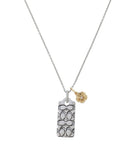 37341900RHO-Signature Quilted Pendant Necklace-Crystal/Rhodium