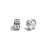 37341903RHO-Signature Quilted Huggie Earrings-Crystal/Rhodium