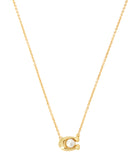 37341916GLD-Pearl Signature Pendant Necklace-White/Gold