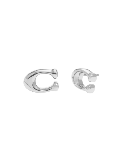 37369816RHO-Signature C Stud Earrings-Rhodium