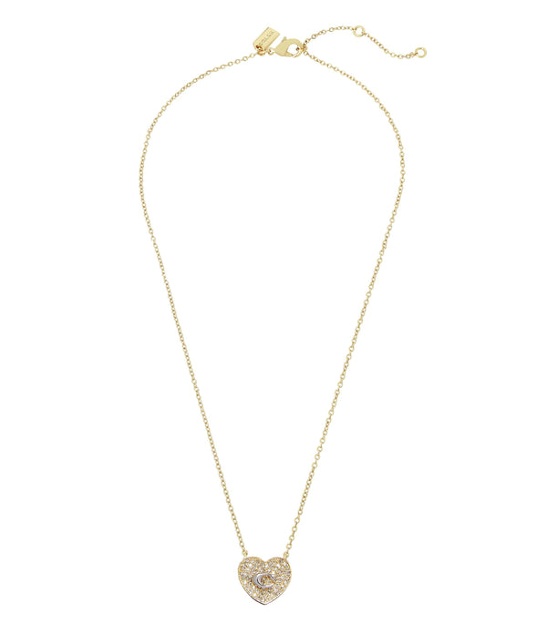 C Pave Heart Pendant Necklace
