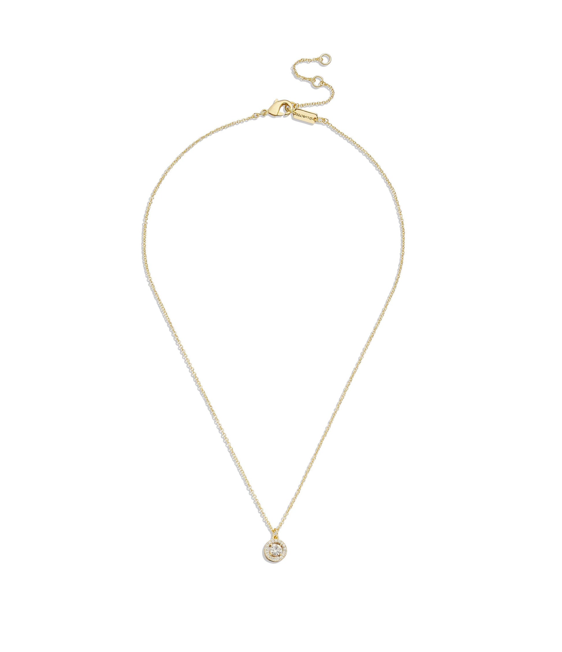 386995gld-pave halo pendant necklace-gold