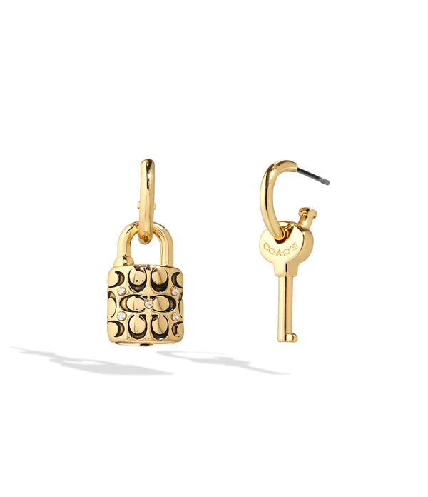 Quilted Padlock Huggie Earrings