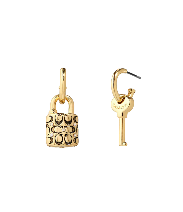 أقراط "Huggie هاجي" بحلية بتصميم قفل