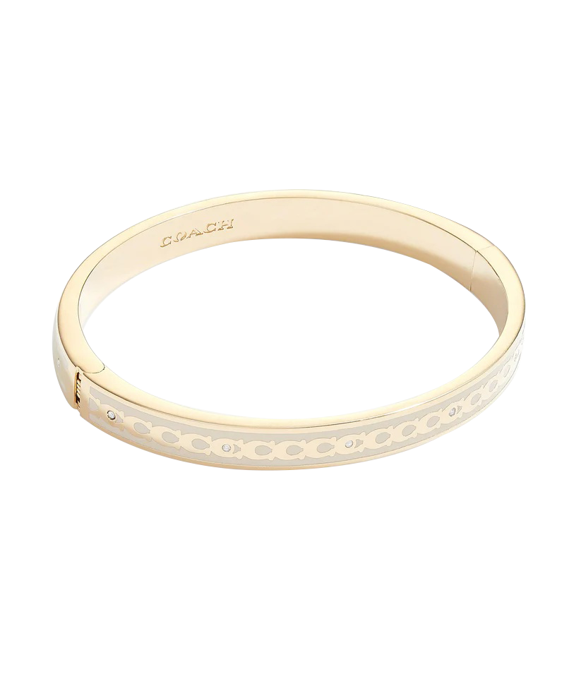 Signature Bangle Bracelet-408100GLD-White/Gold