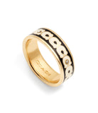 37408102GLD-Signature Band Ring-Black/White/Gold