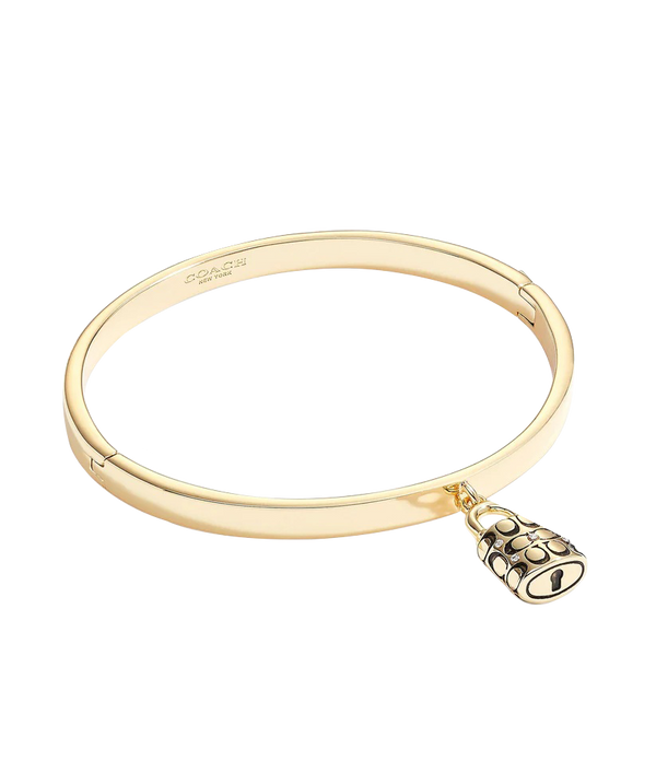 Quilted Padlock Bangle Bracelet