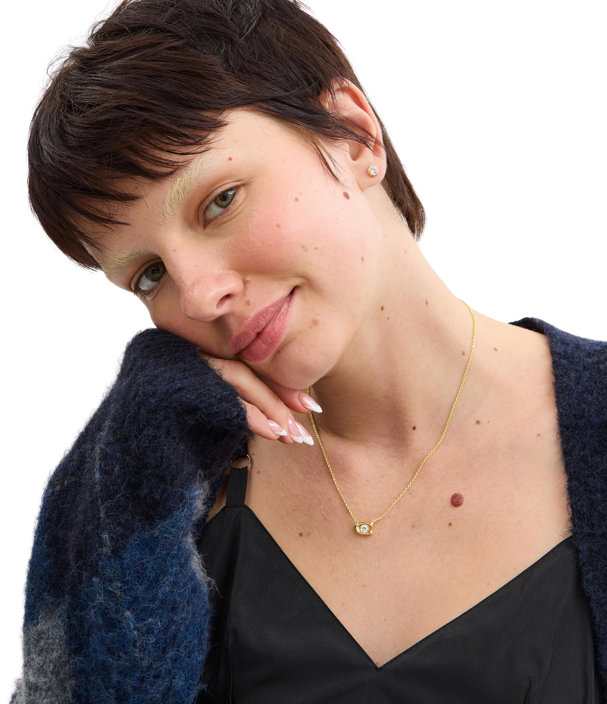 37412845GLD-Signature Necklace & Earring Set-Crystal/Gold