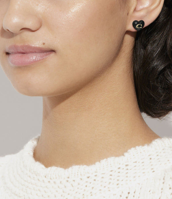 Signature Heart Stud Earrings