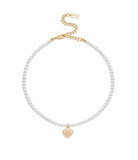 37422713GLD-Resin Heart Pearl Choker-Pearl/Gold