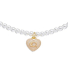 37422713GLD-Resin Heart Pearl Choker-Pearl/Gold