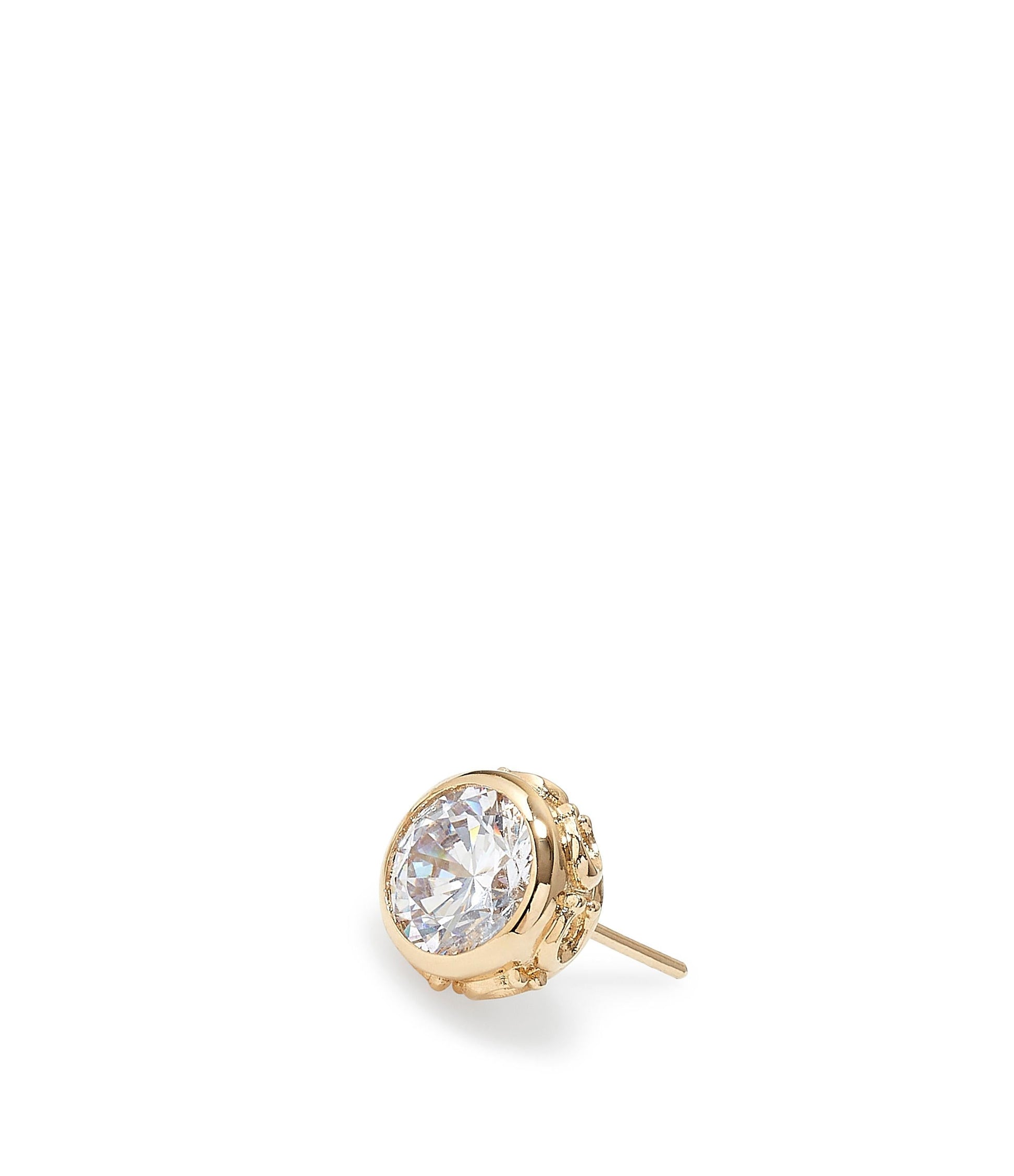 37423484GLD-Stone C Earrings-Crystal/Rhodium