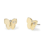 37423839GLD-Signature Butterfly Stud Earrings-Shiny Gold