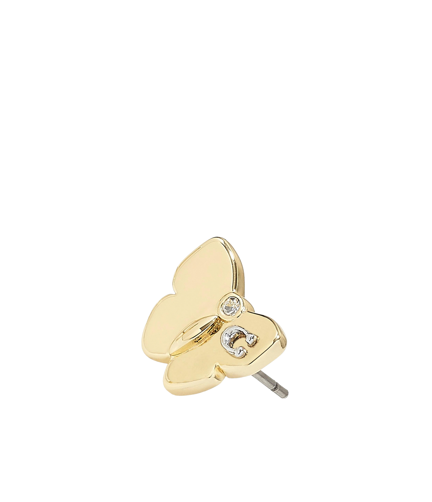 37423839GLD-Signature Butterfly Stud Earrings-Shiny Gold