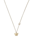 37425022GLD-Butterfly Pendant Necklace-Crystal/Rhodium