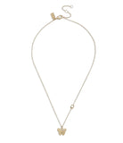 37425022GLD-Butterfly Pendant Necklace-Crystal/Rhodium