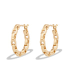 37426114GLD-Signature Chain Hoop Earrings-Gold