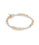 37426117TWO-Mixed Chain Bracelet-SILVER/GOLD