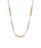 37426119TWO-Mixed Chain Necklace-SILVER/GOLD