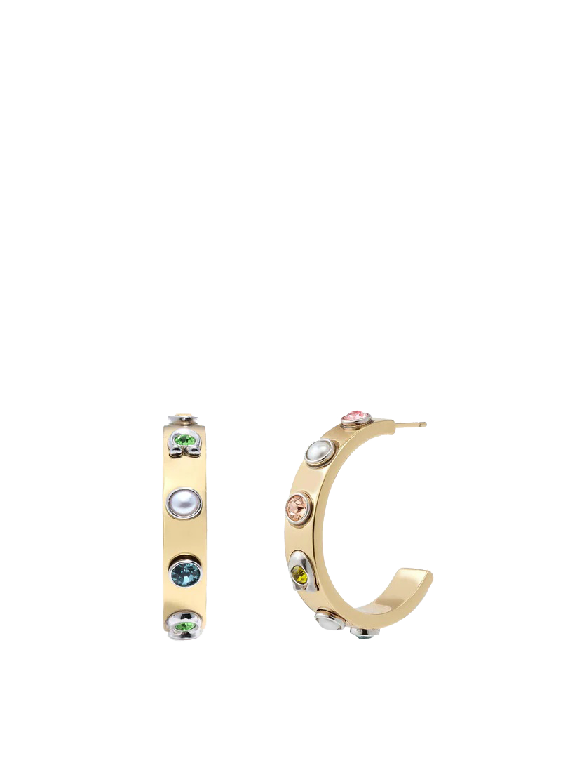 Stone Pegged Hoop-426154GLD-Multi/Gold