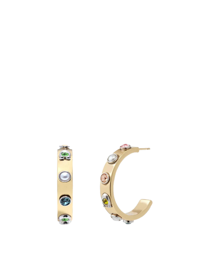 Stone Pegged Hoop-426154GLD-Multi/Gold