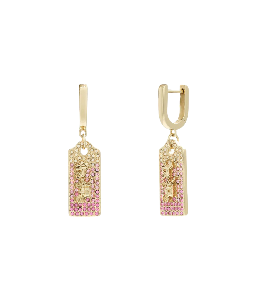 427800gld-signature pave tag huggies-pink