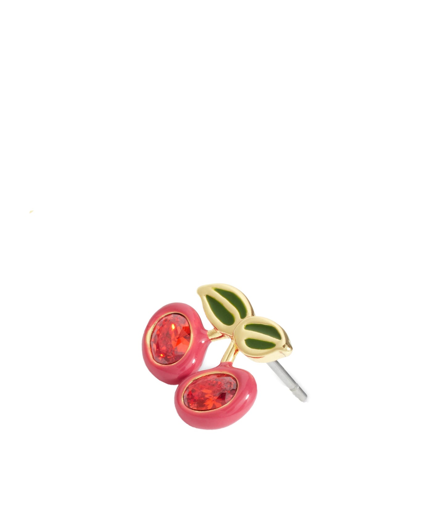 37429233GLD-Cherry Stud Earrings-Red/Gold