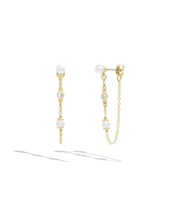 Pearl Swag Chain Earrings