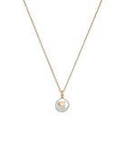 Signature Coin Pearl Pendant Necklace