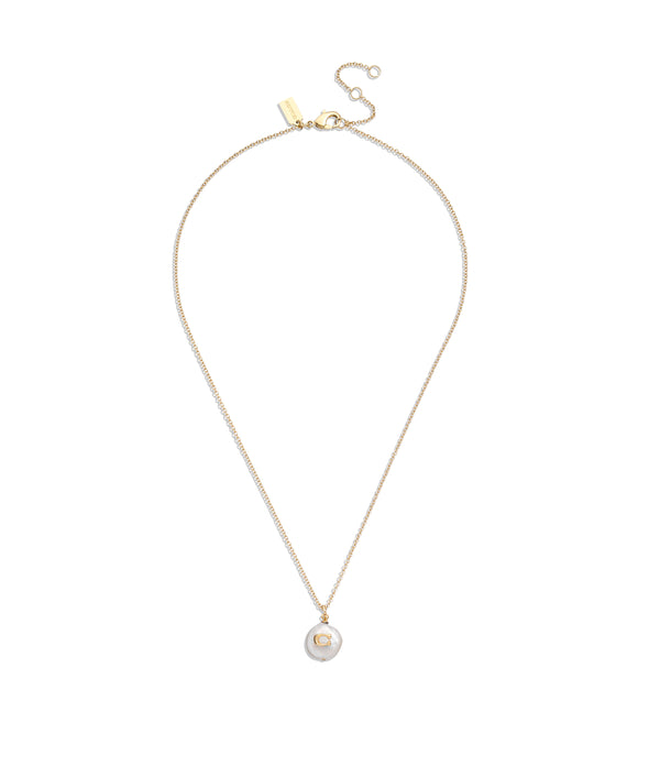 Signature Coin Pearl Pendant Necklace