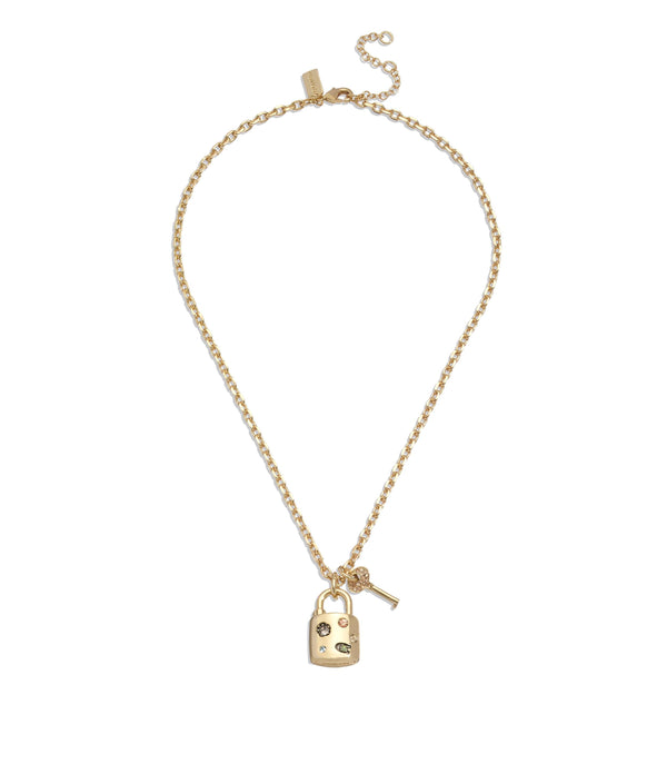 Signature Gem Padlock Pendant Necklace